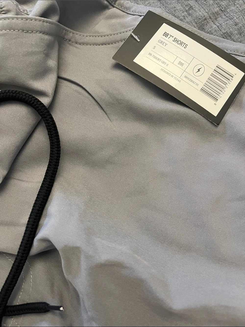Bruce Bolt Men’s Light Gray Athletic Shorts with Black Waistband